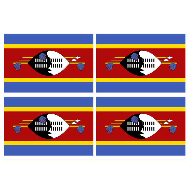 Drapeau Swaziland (4 stickers - 9.5 x 6.3 cm) - Sticker/autocollant