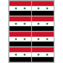 Drapeau Syrie av.2024 (8 stickers - 9.5 x 6.3 cm) - Sticker/autocollan