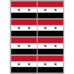 Drapeau Syrie av.2024 (8 stickers - 9.5 x 6.3 cm) - Sticker/autocollan