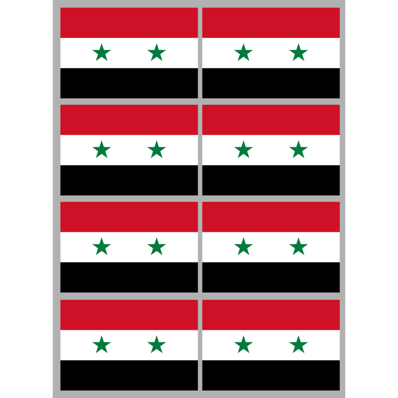 Drapeau Syrie av.2024 (8 stickers - 9.5 x 6.3 cm) - Sticker/autocollan