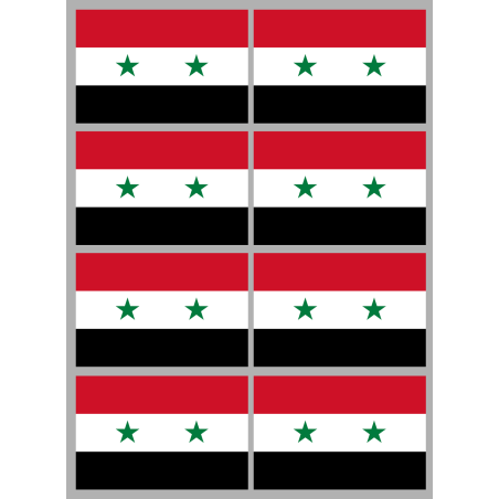 Drapeau Syrie av.2024 (8 stickers - 9.5 x 6.3 cm) - Sticker/autocollan