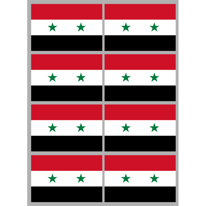 Drapeau Syrie av.2024 (8 stickers - 9.5 x 6.3 cm) - Sticker/autocollan