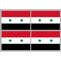 Drapeau Syrie av.2024 (4 stickers - 9.5 x 6.3 cm) - Sticker/autocollant