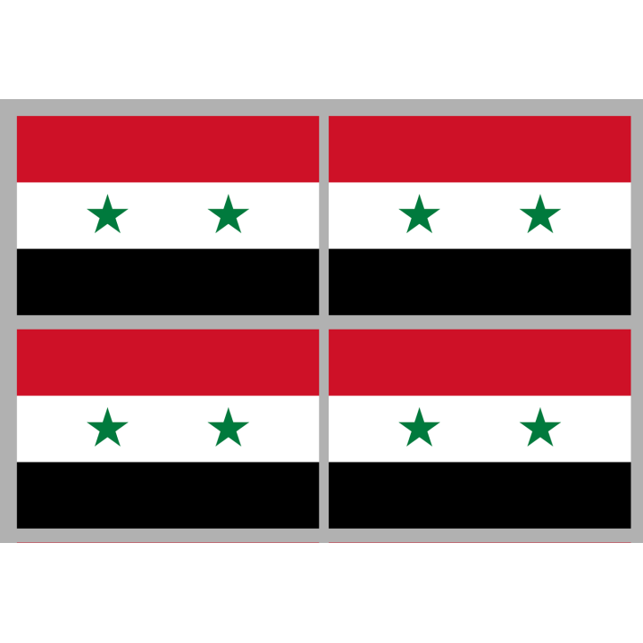 Drapeau Syrie av.2024 (4 stickers - 9.5 x 6.3 cm) - Sticker/autocollan
