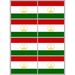 Drapeau Tadjikistan (8 stickers - 9.5 x 6.3 cm) - Sticker/autocollant