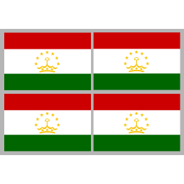 Tadjikistan (4 stickers - 9.5 x 6.3 cm) - Sticker/autocollant