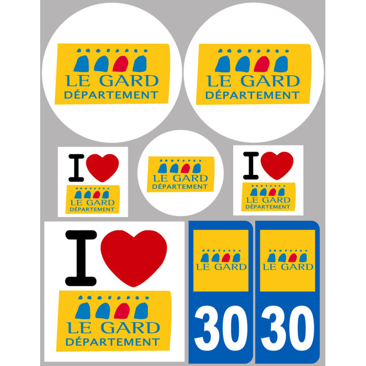 Gard (8 autocollants variés) - Sticker/autocollant