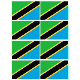 Drapeau Tanzanie (8 stickers - 9.5 x 6.3 cm) - Sticker/autocollant