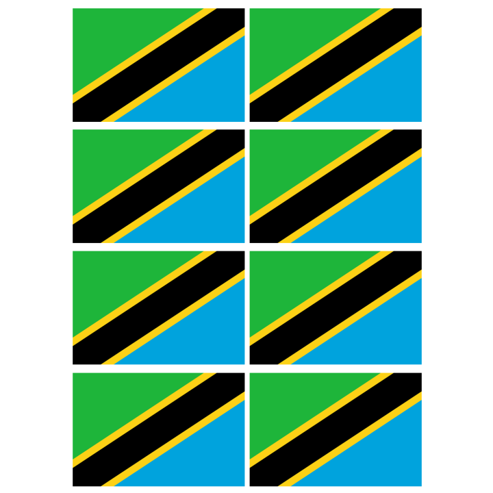 Drapeau Tanzanie (8 stickers - 9.5 x 6.3 cm) - Sticker/autocollant