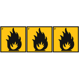Facilement inflammable (3 fois 5x5cm) - Sticker/autocollant