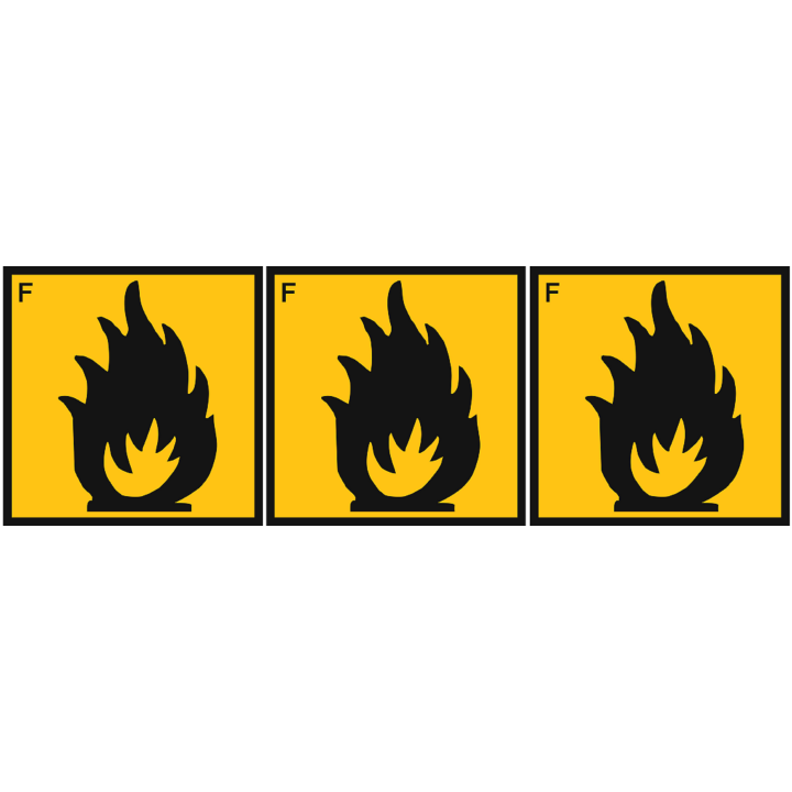 Facilement inflammable (3 fois 5x5cm) - Sticker/autocollant