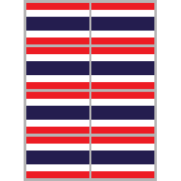 Drapeau Thaïlande (8 stickers - 9.5 x 6.3 cm) - Sticker/autocollant