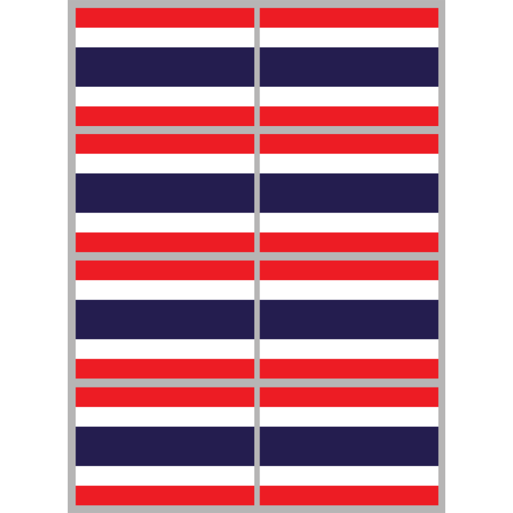 Drapeau Thaïlande (8 stickers - 9.5 x 6.3 cm) - Sticker/autocollant