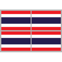 Drapeau Thaïlande (4 stickers - 9.5 x 6.3 cm) - Sticker/autocollant