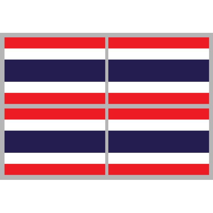 Drapeau Thaïlande (4 stickers - 9.5 x 6.3 cm) - Sticker/autocollant