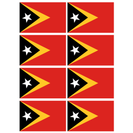 Drapeau Timor Oriental (8 stickers - 9.5 x 6.3 cm) - Sticker/autocolla