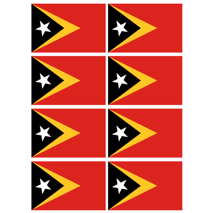 Drapeau Timor Oriental (8 stickers - 9.5 x 6.3 cm) - Sticker/autocolla