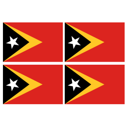 Drapeau Timor Oriental (4 stickers - 9.5 x 6.3 cm) - Sticker/autocolla