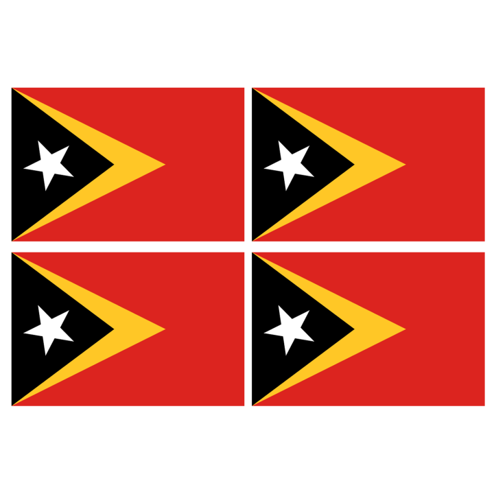 Drapeau Timor Oriental (4 stickers - 9.5 x 6.3 cm) - Sticker/autocolla