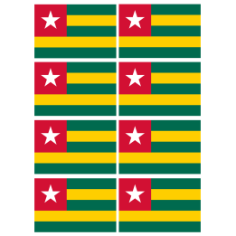 Drapeau Togo (8 stickers - 9.5 x 6.3 cm) - Sticker/autocollant