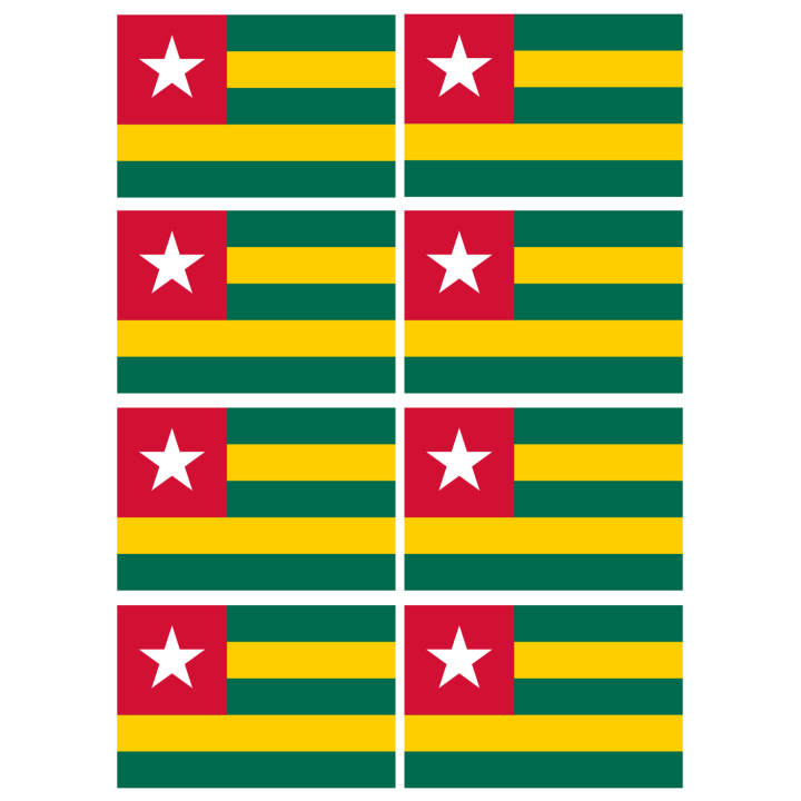 Drapeau Togo (8 stickers - 9.5 x 6.3 cm) - Sticker/autocollant