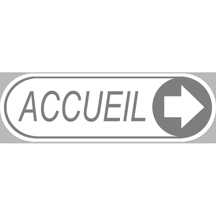 Accueil blanc directionnel droite (19x6cm) - Sticker/autocollant