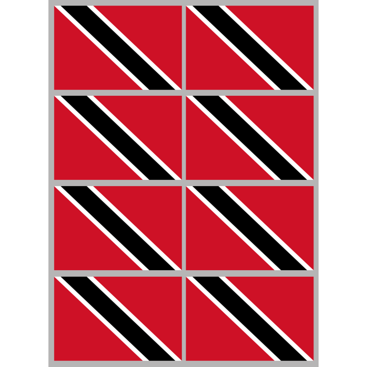 Drapeau Trinité-et-Tabago (8 stickers - 9.5 x 6.3 cm) - Sticker/autoc