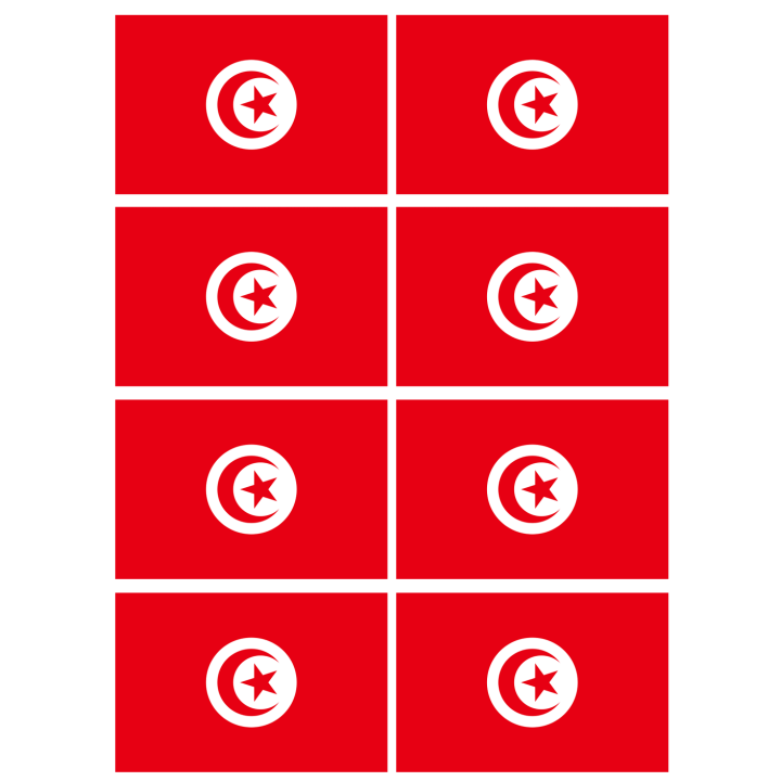Drapeau Tunisie (8 stickers - 9.5 x 6.3 cm) - Sticker/autocollant