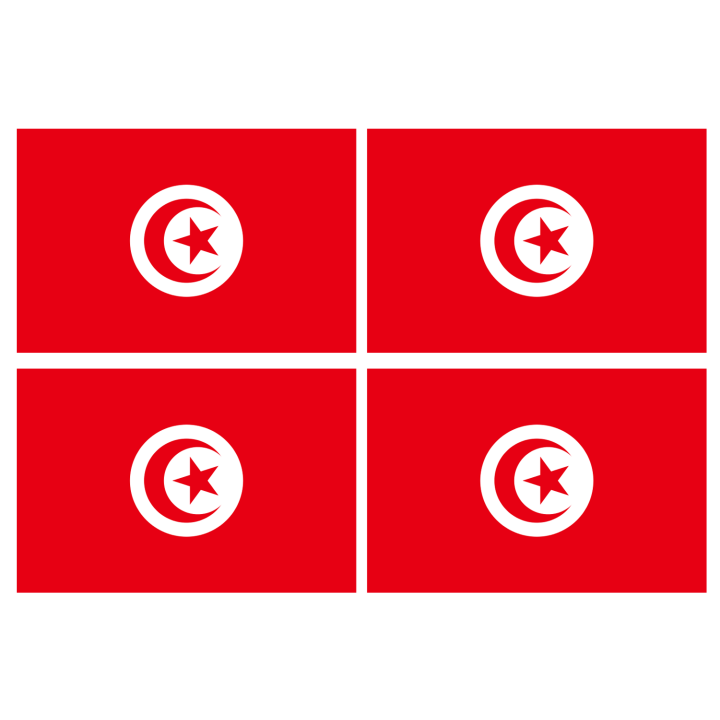 Drapeau Tunisie (4 stickers - 9.5 x 6.3 cm) - Sticker/autocollant