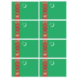 Drapeau Turkménistan (8 stickers - 9.5 x 6.3 cm) - Sticker/autocollan