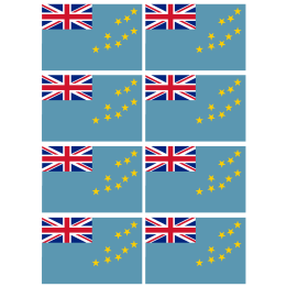 Drapeau Tuvalu (8 stickers - 9.5 x 6.3 cm) - Sticker/autocollant