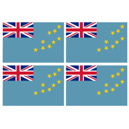 Drapeau Tuvalu (4 stickers - 9.5 x 6.3 cm) - Sticker/autocollant