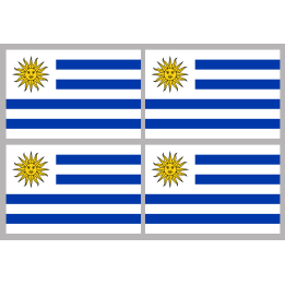 Drapeau Uruguay (4 stickers - 9.5 x 6.3 cm) - Sticker/autocollant