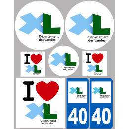 Landes (8 autocollants variés) - Sticker/autocollant