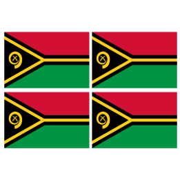 Drapeau Vanuatu (4 stickers - 9.5 x 6.3 cm) - Sticker/autocollant