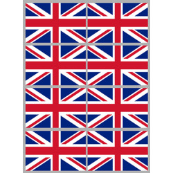 Drapeau Grande Bretagne (8 fois 9.5x6.3 cm) - Sticker/autocollant