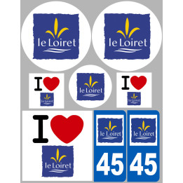 Loiret (8 autocollants variés) - Sticker/autocollant