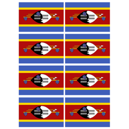 Drapeau Swaziland (8 fois 9.5 x 6.3 cm) - Sticker/autocollant