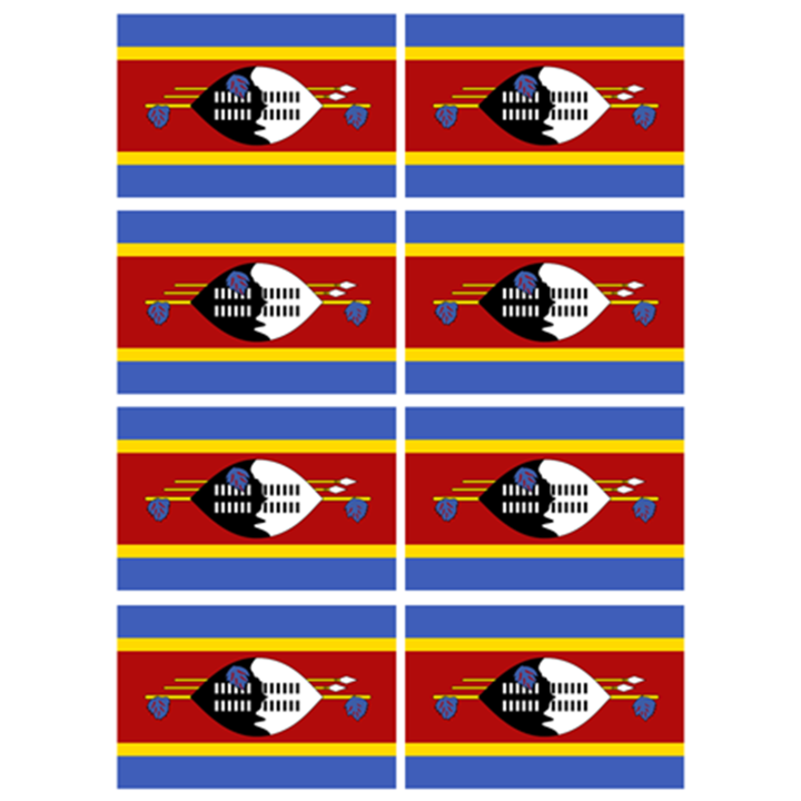 Drapeau Swaziland (8 fois 9.5 x 6.3 cm) - Sticker/autocollant