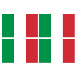 Drapeau Italie (4 fois 9.5 x 6.3 cm) - Sticker/autocollant