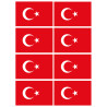 Drapeau Turquie (8 fois 9.5x6.3cm) - Sticker/autocollant