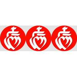 Vendée fond rouge (3 fois 10cm) - Sticker/autocollant