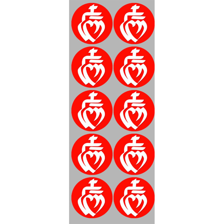 Vendée Blanc sur Fond Rouge (10 fois 5cm) - Sticker/autocollant