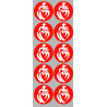 Vendée Blanc sur Fond Rouge (10 fois 5cm) - Sticker/autocollant