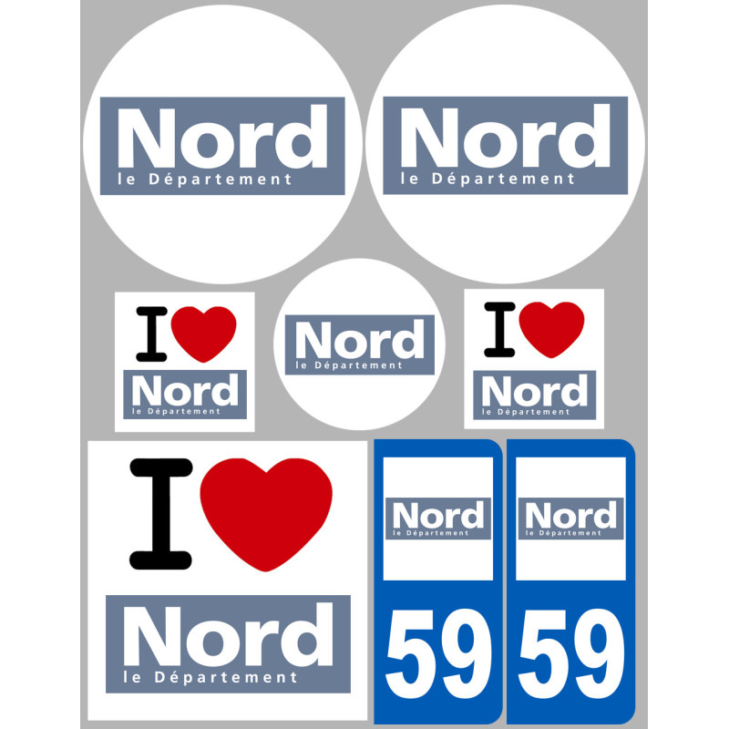 Nord (8 autocollants variés) - Sticker/autocollant