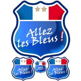 Allez Les Bleus 2 étoiles (kit 4 pièces) - Sticker/autocollant