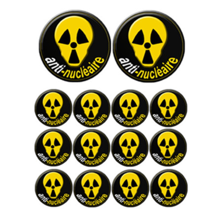Anti-Nucléaire (2 fois 10cm & 12 fois 5cm) - Sticker/autocollant