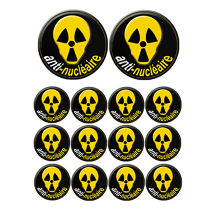 Anti-Nucléaire (2 fois 10cm & 12 fois 5cm) - Sticker/autocollant
