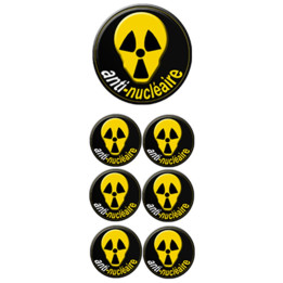 Anti-Nucleaire (1 fois 10cm & 6 fois 5cm) - Sticker/autocollant