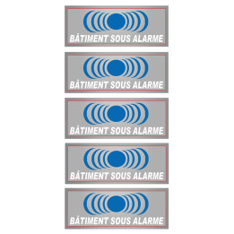 Bâtiment sous protection (5 fois 7x2.5cm) - Sticker/autocollant